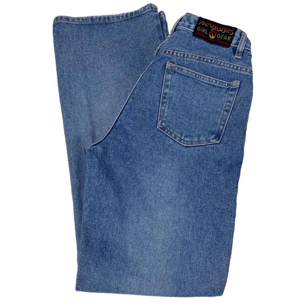 No Excuses Girl Gear Vintage Jeans Flare Leg Womens Size 7 / 8 Cotton Mom Retro